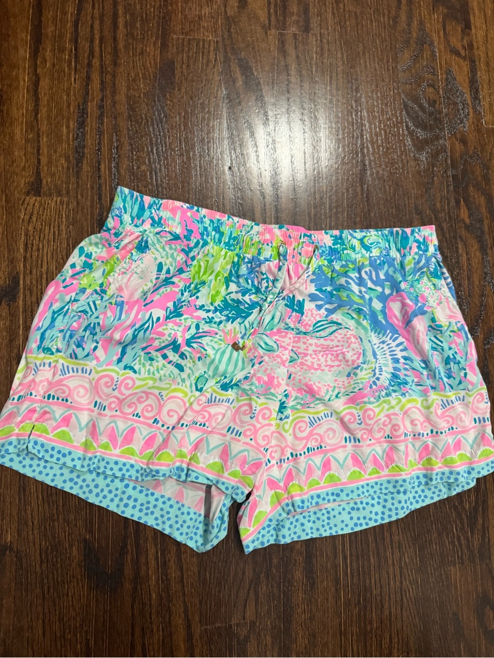 Lilly Pulitzer Pink Multicolor Tropical Print Athletic Shorts